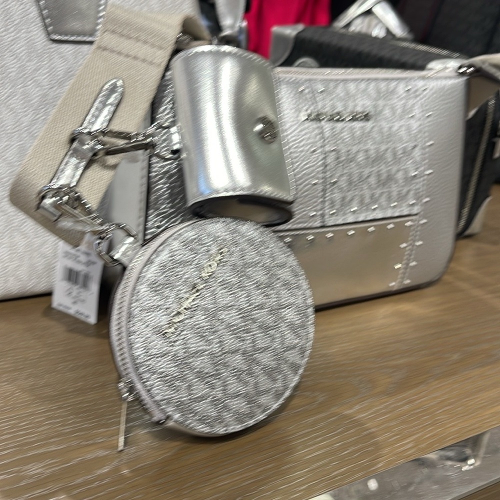 Michael Kors Jet Set Travel Sma Metallic Patchwork and Signature Logo Crossbody - Picture 5 of 16